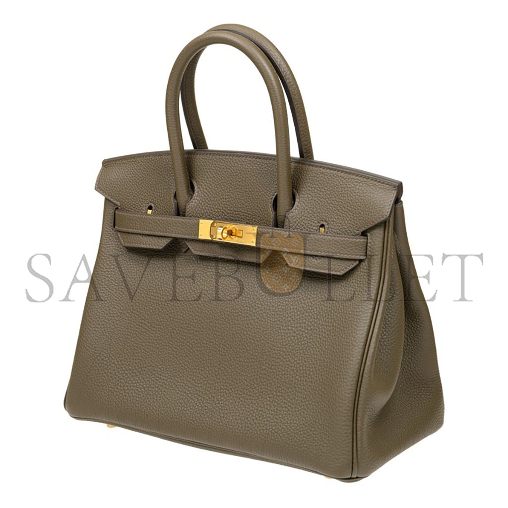 HERMES MASTER BIRKIN 25 EPSOM LEATHER TRENCH COAT GREY GOLD BUCKLE BAG H028369CCM8 (25*20*13cm)